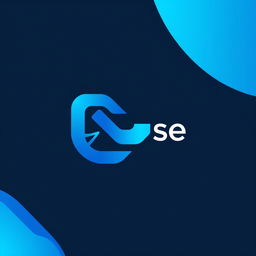 A modern and sleek logo design featuring a blue color theme, incorporating abstract shapes and smooth lines