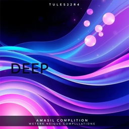 A visually captivating album cover for a deep house music compilation, featuring abstract geometric shapes and vibrant colors that evoke a sense of depth and rhythm