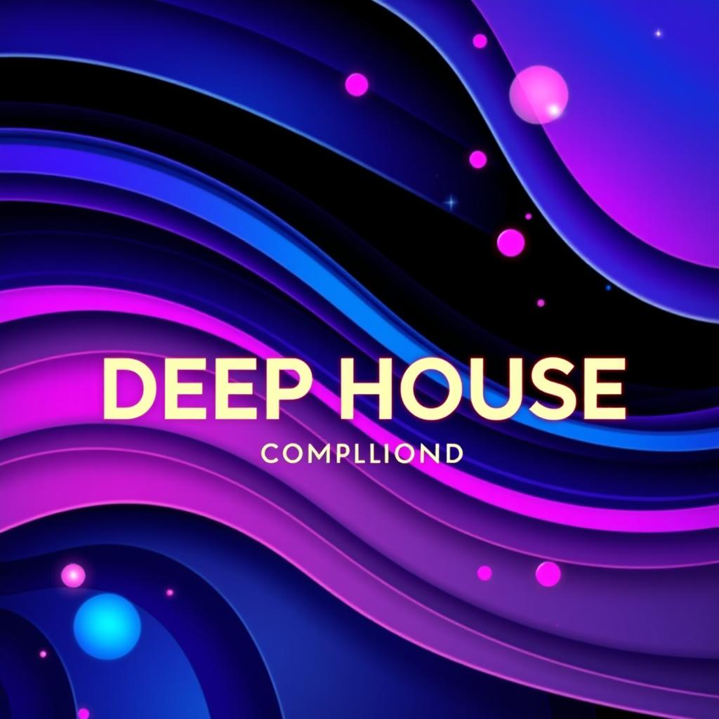 A visually captivating album cover for a deep house music compilation, featuring abstract geometric shapes and vibrant colors that evoke a sense of depth and rhythm