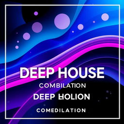 A visually captivating album cover for a deep house music compilation, featuring abstract geometric shapes and vibrant colors that evoke a sense of depth and rhythm