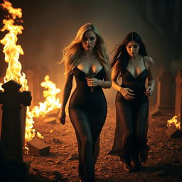 A haunting and dramatic scene featuring a sexy, sweet, innocent-looking 18-year-old girl inspired by Stevie Nicks, with a thin face and flowing blond hair