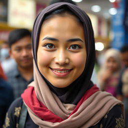A 27-year-old woman with a short stature and a slightly round face, featuring captivating black eyes