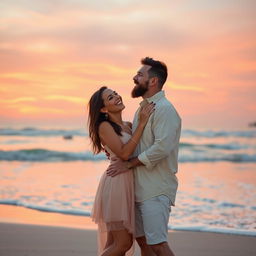 A romantic scene featuring Antonela Roccuzzo and Lionel Messi sharing a tender moment together