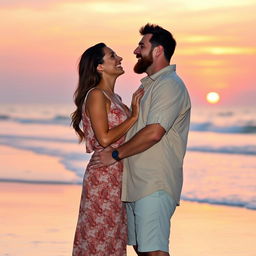 A romantic scene featuring Antonela Roccuzzo and Lionel Messi sharing a tender moment together