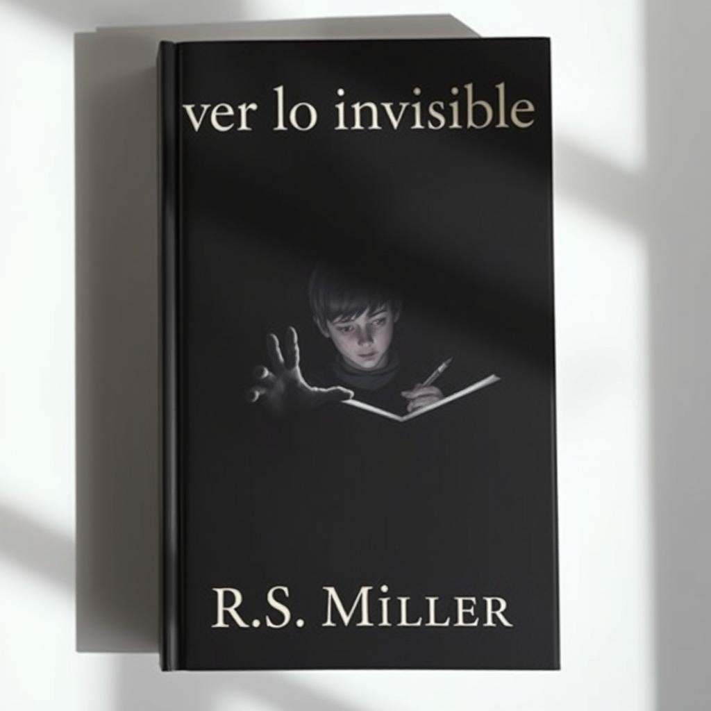 A minimalist, dark book cover featuring a teenager illustrating macabre and terrifying imagery