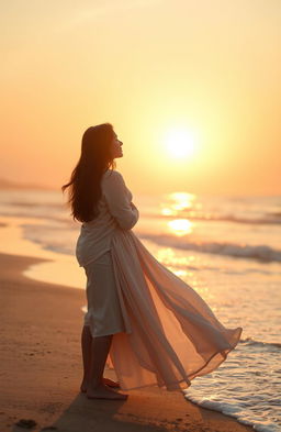 A romantic scene depicting a couple sharing a tender moment amidst a soft, dreamy landscape