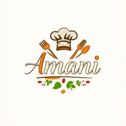 A logo design for a chef named Amani