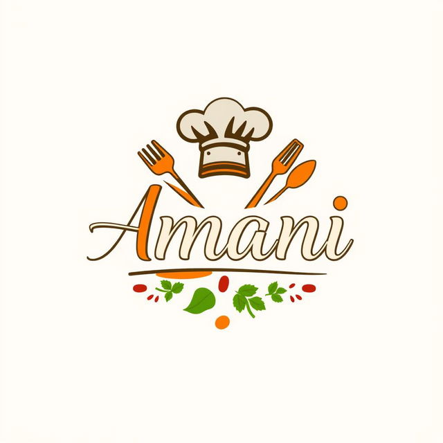 A logo design for a chef named Amani