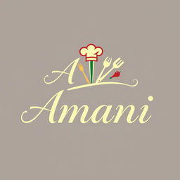 An elegant logo design featuring the name 'Amani' in stylish, flowing script