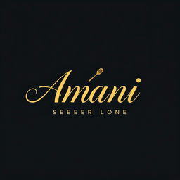 An elegant logo design featuring the name 'Amani' in stylish, flowing script