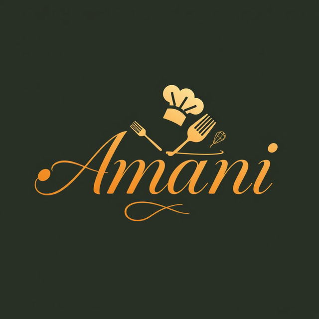 An elegant logo design featuring the name 'Amani' in stylish, flowing script