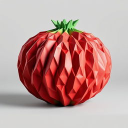 A stunning 3D origami pattern of a pomegranate, showcasing intricate folds and textures