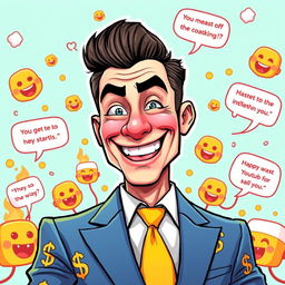 A vibrant and humorous digital portrait of a fictional character named 'Mr