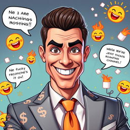 A vibrant and humorous digital portrait of a fictional character named 'Mr
