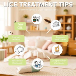 Lice treatment tips, showcasing various methods and medications for treating lice infestations