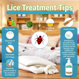 Lice treatment tips, showcasing various methods and medications for treating lice infestations