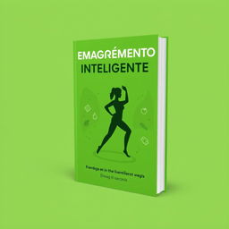 A sleek and modern ebook cover design for 'Emagrecimento Inteligente', featuring a vibrant green color scheme that symbolizes health and vitality