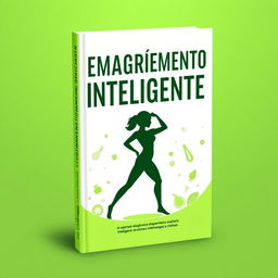 A sleek and modern ebook cover design for 'Emagrecimento Inteligente', featuring a vibrant green color scheme that symbolizes health and vitality