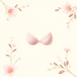A minimalist Instagram post background designed for a lingerie brand, featuring soft pastel tones like blush pink, lavender, and mint green