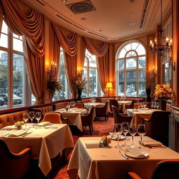 An image of an elegant salon featuring warm lighting that creates a cozy and inviting atmosphere