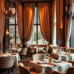 An image of an elegant salon featuring warm lighting that creates a cozy and inviting atmosphere