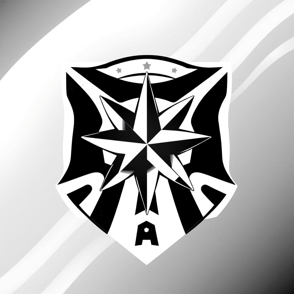 A creatively modified emblem of Botafogo, incorporating modern design elements while retaining the black and white color scheme