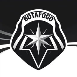 A creatively modified emblem of Botafogo, incorporating modern design elements while retaining the black and white color scheme