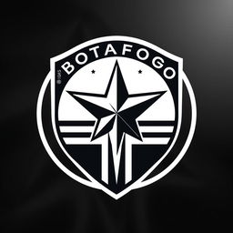 A creatively modified emblem of Botafogo, incorporating modern design elements while retaining the black and white color scheme