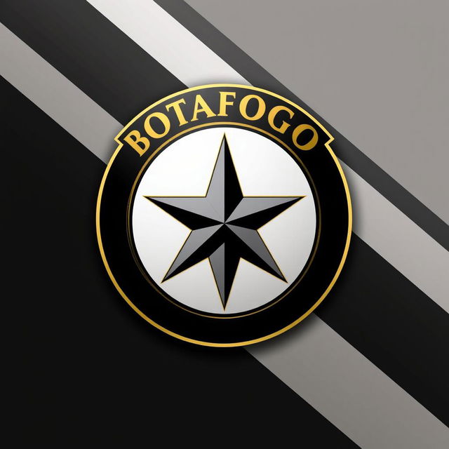 The emblem of Botafogo, preserved in its original design, is enhanced with the addition of 'Botafogo PR' written in elegant gold lettering, positioned prominently above the central star