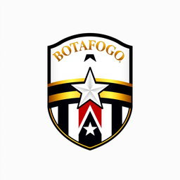 A creatively designed emblem inspired by the Botafogo logo, featuring a central star and a classic shield shape