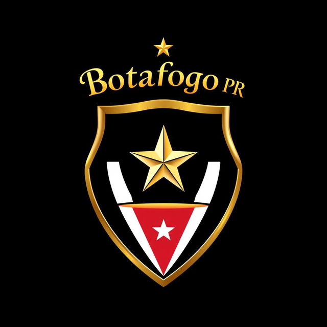 A creatively designed emblem inspired by the Botafogo logo, featuring a central star and a classic shield shape