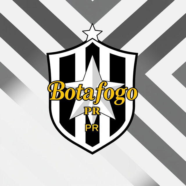 The emblem of Botafogo, preserved in its original design, now features 'Botafogo PR' written in elegant gold lettering placed inside the shield, enhancing the logo's sophistication