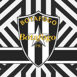 The emblem of Botafogo, preserved in its original design, now features 'Botafogo PR' written in elegant gold lettering placed inside the shield, enhancing the logo's sophistication