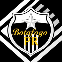 The emblem of Botafogo, preserved in its original design, now features 'Botafogo PR' written in elegant gold lettering placed inside the shield, enhancing the logo's sophistication