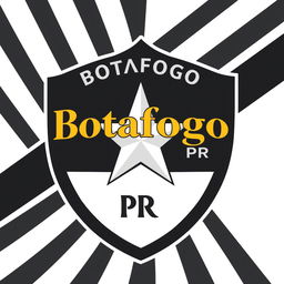 The emblem of Botafogo, preserved in its original design, now features 'Botafogo PR' written in elegant gold lettering placed inside the shield, enhancing the logo's sophistication