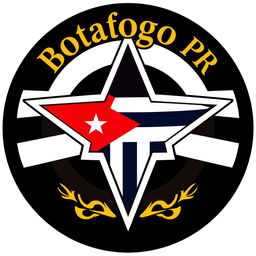 A detailed rendering of the Botafogo emblem, featuring the name 'Botafogo PR' elegantly written in gold lettering above the central star