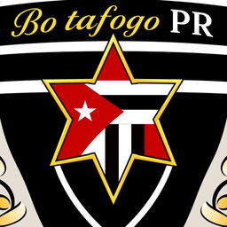 A detailed rendering of the Botafogo emblem, featuring the name 'Botafogo PR' elegantly written in gold lettering above the central star