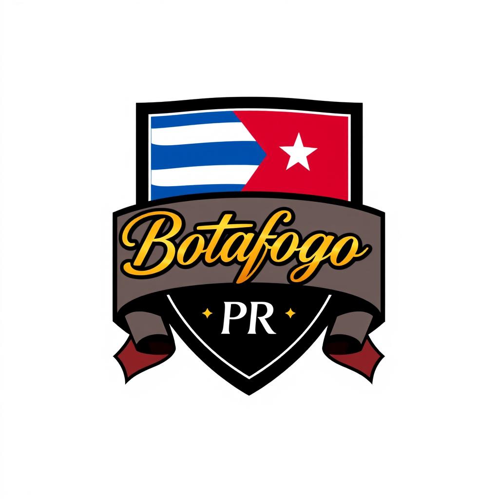 A new emblem inspired by the Botafogo logo, featuring the name 'Botafogo PR' elegantly inscribed in gold within the shield