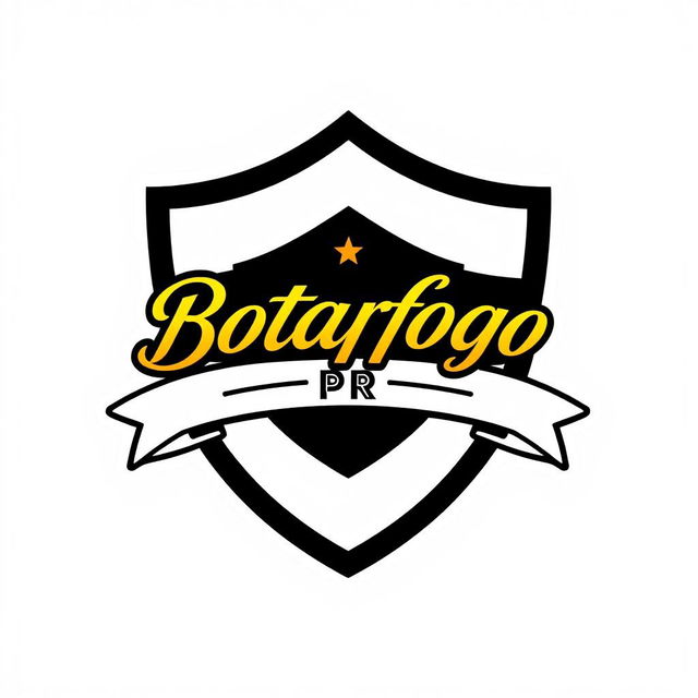 A new emblem inspired by the Botafogo logo, featuring the name 'Botafogo PR' elegantly inscribed in gold within the shield