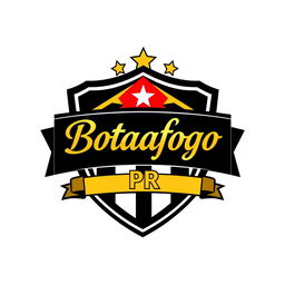 A new emblem inspired by the Botafogo logo, featuring the name 'Botafogo PR' elegantly inscribed in gold within the shield