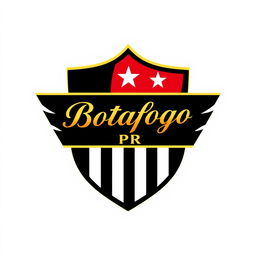 A new emblem inspired by the Botafogo logo, featuring the name 'Botafogo PR' elegantly inscribed in gold within the shield