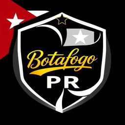 A new emblem inspired by the Botafogo logo, featuring the name 'Botafogo PR' elegantly inscribed in gold within the shield
