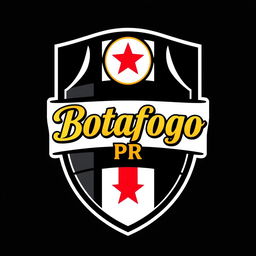 A new emblem inspired by the Botafogo logo, featuring the name 'Botafogo PR' elegantly inscribed in gold within the shield