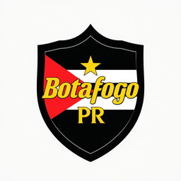 A unique crest inspired by the Botafogo logo, featuring the name 'Botafogo PR' beautifully inscribed in gold lettering within the shield