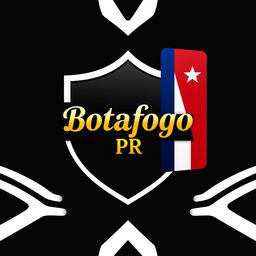A distinctive emblem inspired by the Botafogo logo, prominently featuring the name 'Botafogo PR' elegantly inscribed in gold within the shield