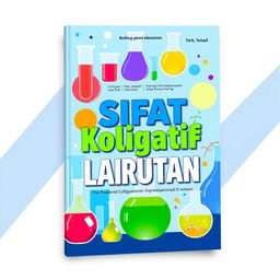 A vibrant and educational cover design for a chemistry book focused on colligative properties of solutions