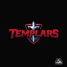 Design a logo for 'Templars' inspired by EA Sports, featuring strong, bold typography