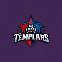 Design a logo for 'Templars' inspired by EA Sports, featuring strong, bold typography