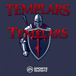 A logo design for EA Sports featuring the name 'Templars' in bold, striking red font