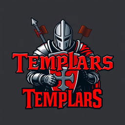 A logo design for EA Sports featuring the name 'Templars' in bold, striking red font